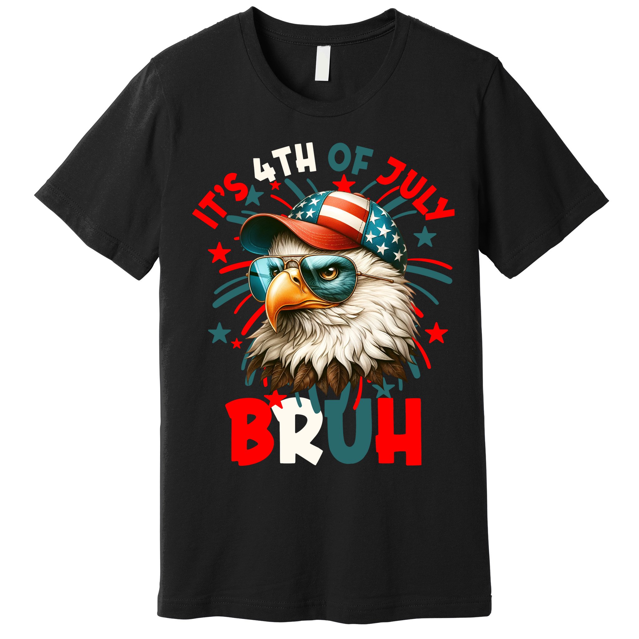 Bruh 4th Of July Bald Eagle Funny Premium T-Shirt