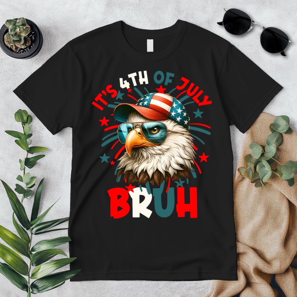 Bruh 4th Of July Bald Eagle Funny Premium T-Shirt