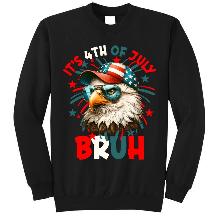Bruh 4th Of July Bald Eagle Funny Tall Sweatshirt