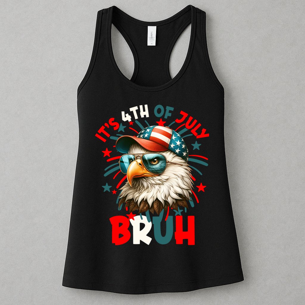 Bruh 4th Of July Bald Eagle Funny Womens Tank Top