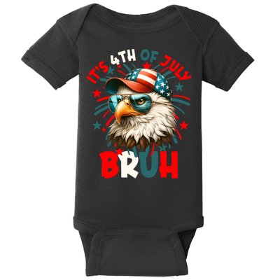 Bruh 4th Of July Bald Eagle Funny Baby Bodysuit