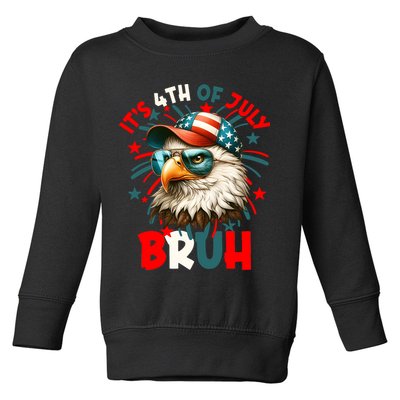 Bruh 4th Of July Bald Eagle Funny Toddler Sweatshirt