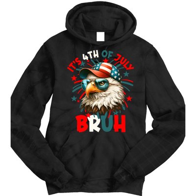 Bruh 4th Of July Bald Eagle Funny Tie Dye Hoodie