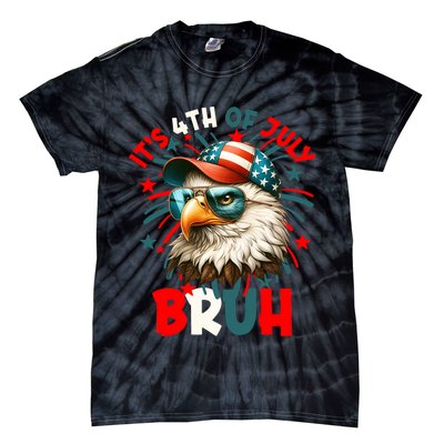 Bruh 4th Of July Bald Eagle Funny Tie-Dye T-Shirt