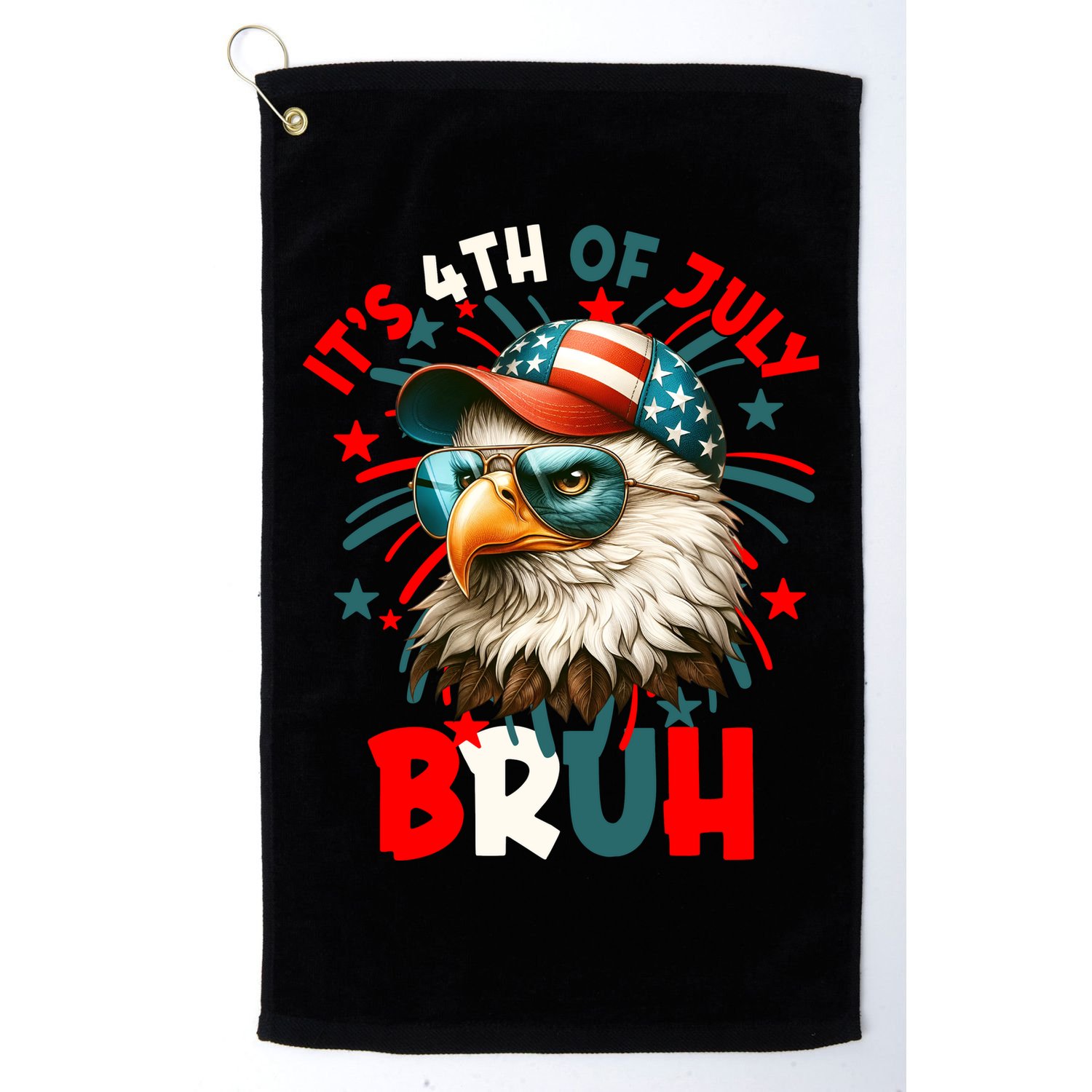 Bruh 4th Of July Bald Eagle Funny Golf Towel