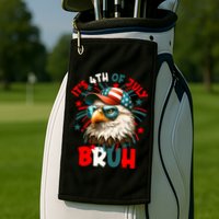 Bruh 4th Of July Bald Eagle Funny Golf Towel