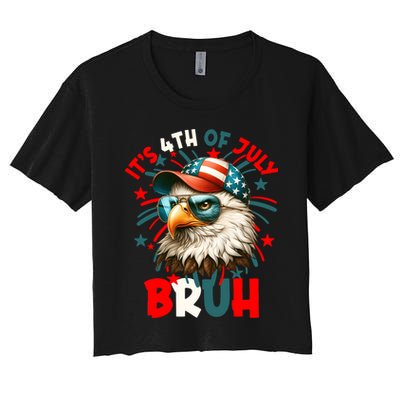 Bruh 4th Of July Bald Eagle Funny Crop Top