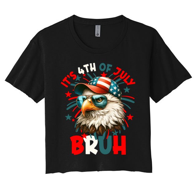 Bruh 4th Of July Bald Eagle Funny Crop Top
