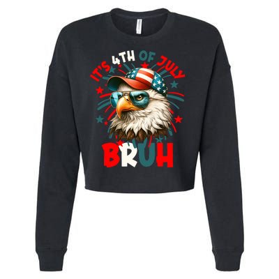 Bruh 4th Of July Bald Eagle Funny Cropped Pullover Crew