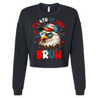 Bruh 4th Of July Bald Eagle Funny Cropped Pullover Crew