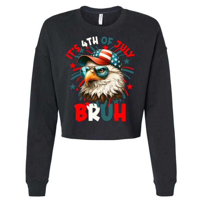 Bruh 4th Of July Bald Eagle Funny Cropped Pullover Crew