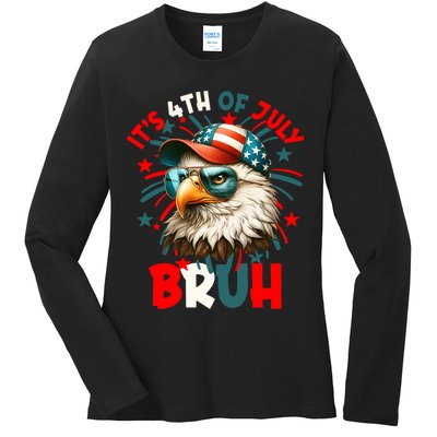 Bruh 4th Of July Bald Eagle Funny Ladies Long Sleeve Shirt