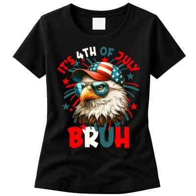 Bruh 4th Of July Bald Eagle Funny Womens T-Shirt