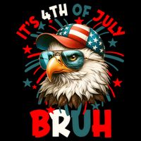 Bruh 4th Of July Bald Eagle Funny Short Acrylic Beanie