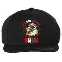 Bruh 4th Of July Bald Eagle Funny Wool Snapback Cap