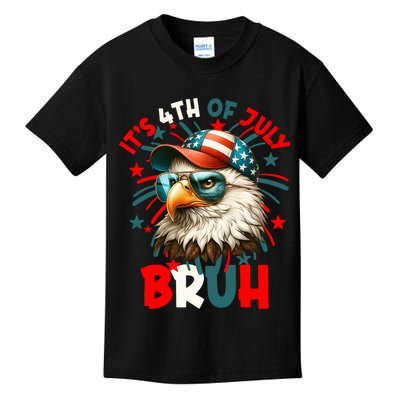 Bruh 4th Of July Bald Eagle Funny Kids T-Shirt
