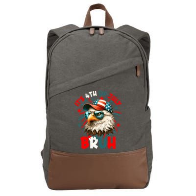 Bruh 4th Of July Bald Eagle Funny Cotton Canvas Backpack