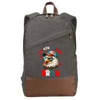 Bruh 4th Of July Bald Eagle Funny Cotton Canvas Backpack
