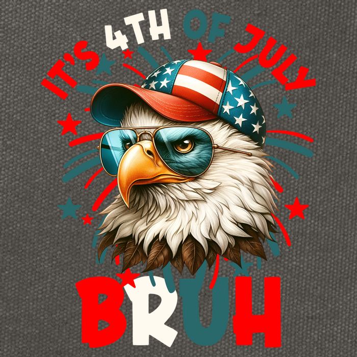 Bruh 4th Of July Bald Eagle Funny Cotton Canvas Backpack