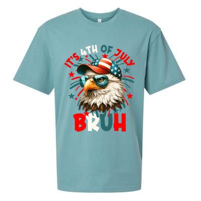 Bruh 4th Of July Bald Eagle Funny Sueded Cloud Jersey T-Shirt