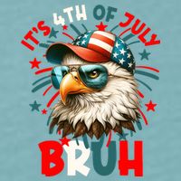 Bruh 4th Of July Bald Eagle Funny Sueded Cloud Jersey T-Shirt