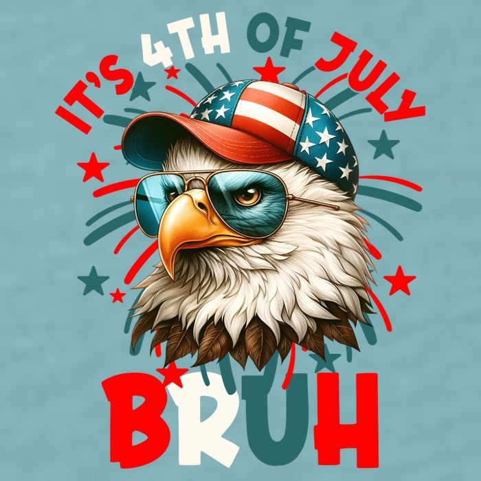 Bruh 4th Of July Bald Eagle Funny Sueded Cloud Jersey T-Shirt
