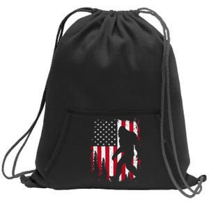 Bigfoot 4th Of July American Usa Flag Patriotic Sweatshirt Cinch Pack Bag