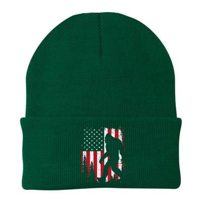 Bigfoot 4th Of July American USA Flag Patriotic Knit Cap Winter Beanie