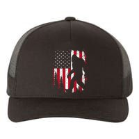 Bigfoot 4th Of July American USA Flag Patriotic Yupoong Adult 5-Panel Trucker Hat