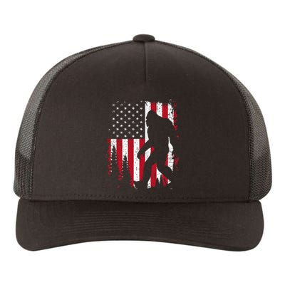 Bigfoot 4th Of July American USA Flag Patriotic Yupoong Adult 5-Panel Trucker Hat