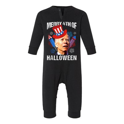 Biden 4th Of July Joe Biden Merry 4th Of Halloween Infant Fleece One Piece