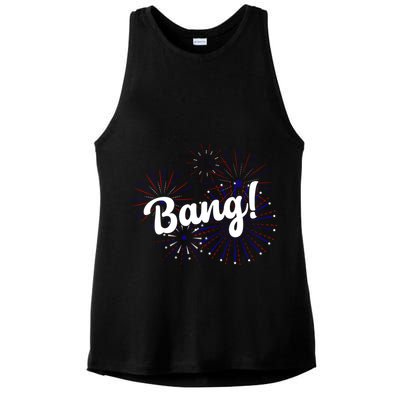 Bang 4th Of July Firework Ladies PosiCharge Tri-Blend Wicking Tank