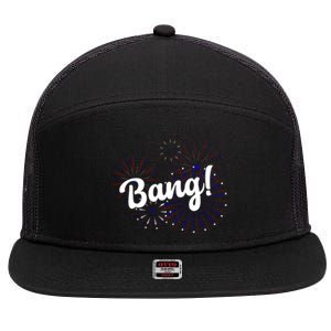 Bang 4th Of July Firework 7 Panel Mesh Trucker Snapback Hat