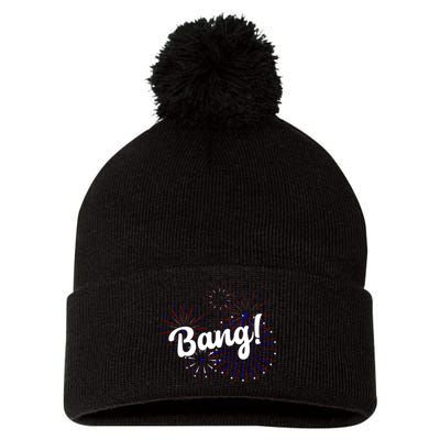 Bang 4th Of July Firework Pom Pom 12in Knit Beanie