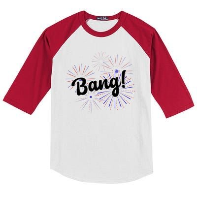 Bang 4th Of July Firework Kids Colorblock Raglan Jersey