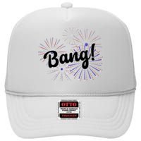 Bang 4th Of July Firework High Crown Mesh Back Trucker Hat