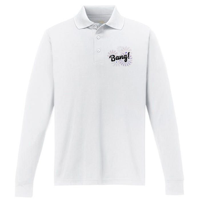 Bang 4th Of July Firework Performance Long Sleeve Polo