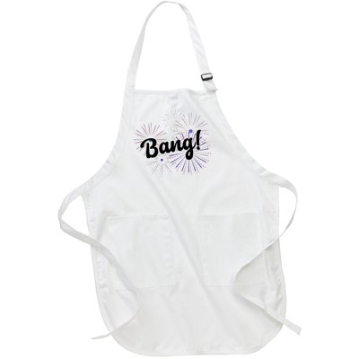 Bang 4th Of July Firework Full-Length Apron With Pockets