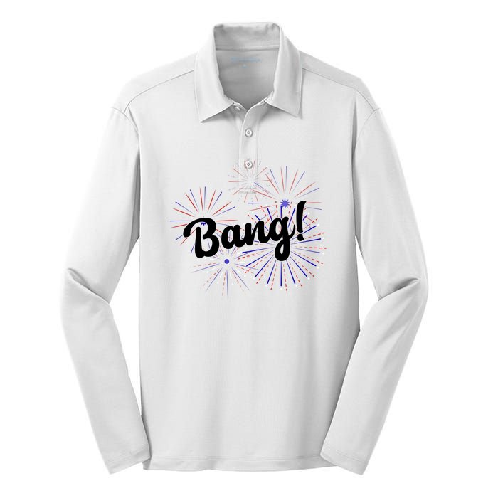 Bang 4th Of July Firework Silk Touch Performance Long Sleeve Polo