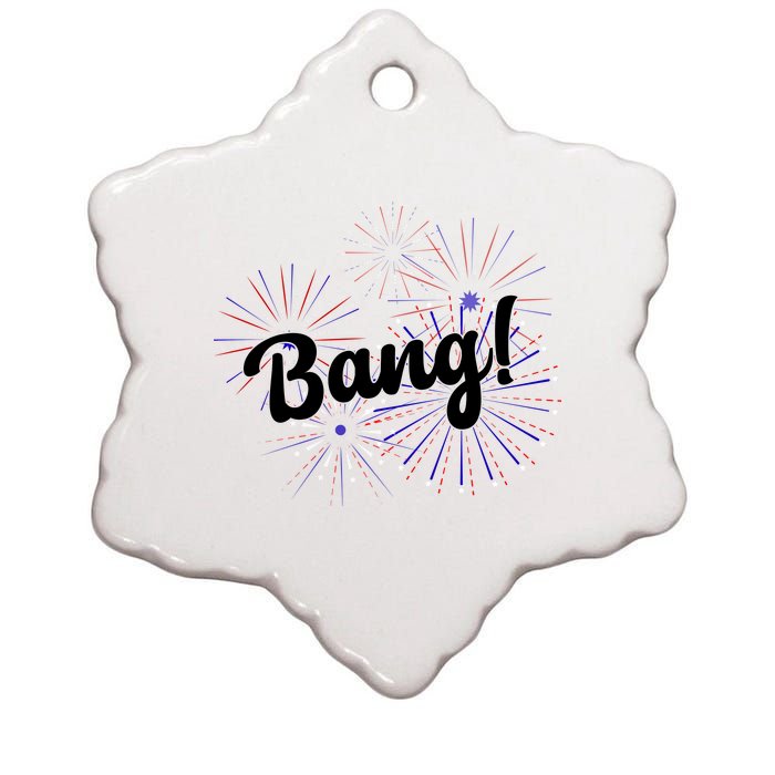 Bang 4th Of July Firework Ceramic Star Ornament