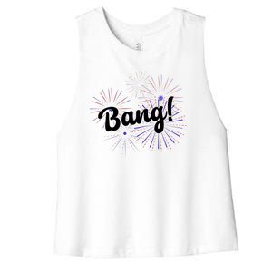 Bang 4th Of July Firework Women's Racerback Cropped Tank