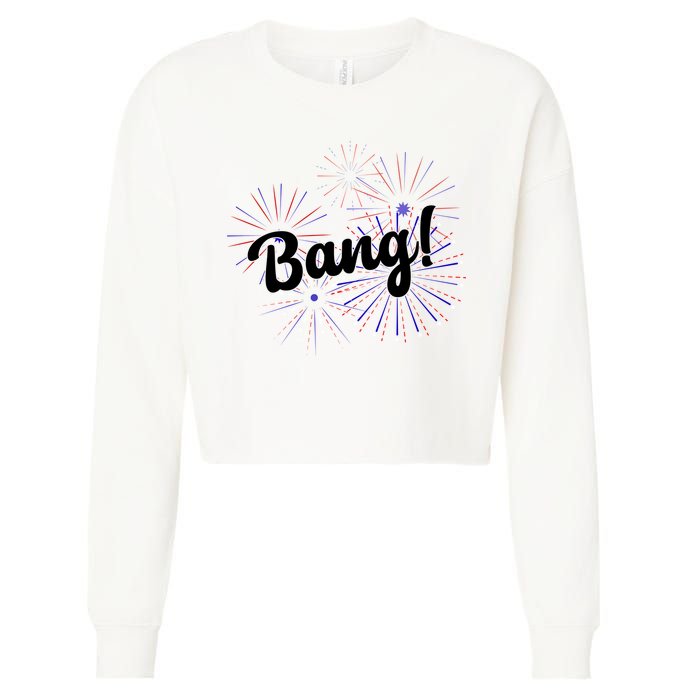 Bang 4th Of July Firework Cropped Pullover Crew