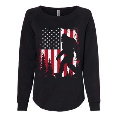 Bigfoot 4th of July American USA Flag Patriotic Womens California Wash Sweatshirt