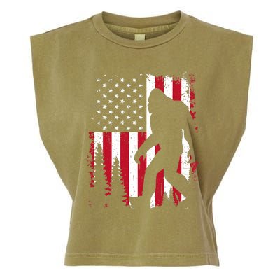 Bigfoot 4th of July American USA Flag Patriotic Garment-Dyed Women's Muscle Tee