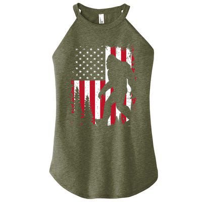 Bigfoot 4th of July American USA Flag Patriotic Women's Perfect Tri Rocker Tank