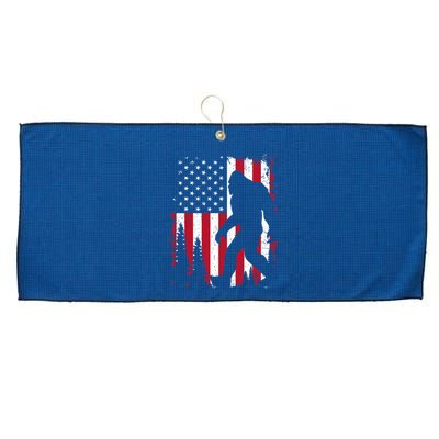 Bigfoot 4th of July American USA Flag Patriotic Large Microfiber Waffle Golf Towel