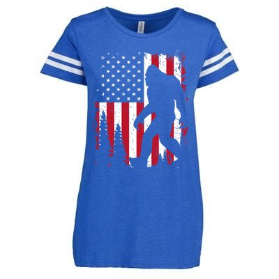 Bigfoot 4th of July American USA Flag Patriotic Enza Ladies Jersey Football T-Shirt