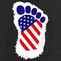 Bigfoot 4th Of July Bigfoot American Flag 7 Panel Mesh Trucker Snapback Hat