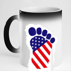 Bigfoot 4th Of July Bigfoot American Flag 11oz Black Color Changing Mug