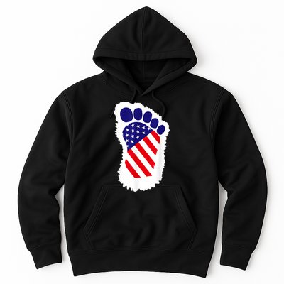 Bigfoot 4th Of July Bigfoot American Flag Hoodie